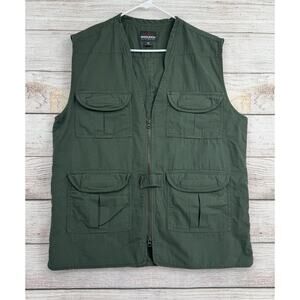 Woolrich Elite Series Tactical Vest Mens Medium Green Ripstop Cargo Zip